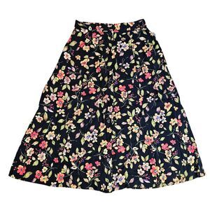 Vintage Whimsygoth Whimsigoth Black Skirt Maxi Floral Dark Cottagecore Fairy NWT
